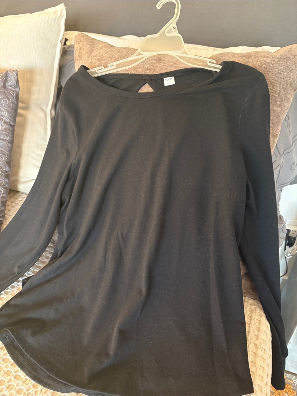 Old Navy Black Long Sleeve Boat Neck Top